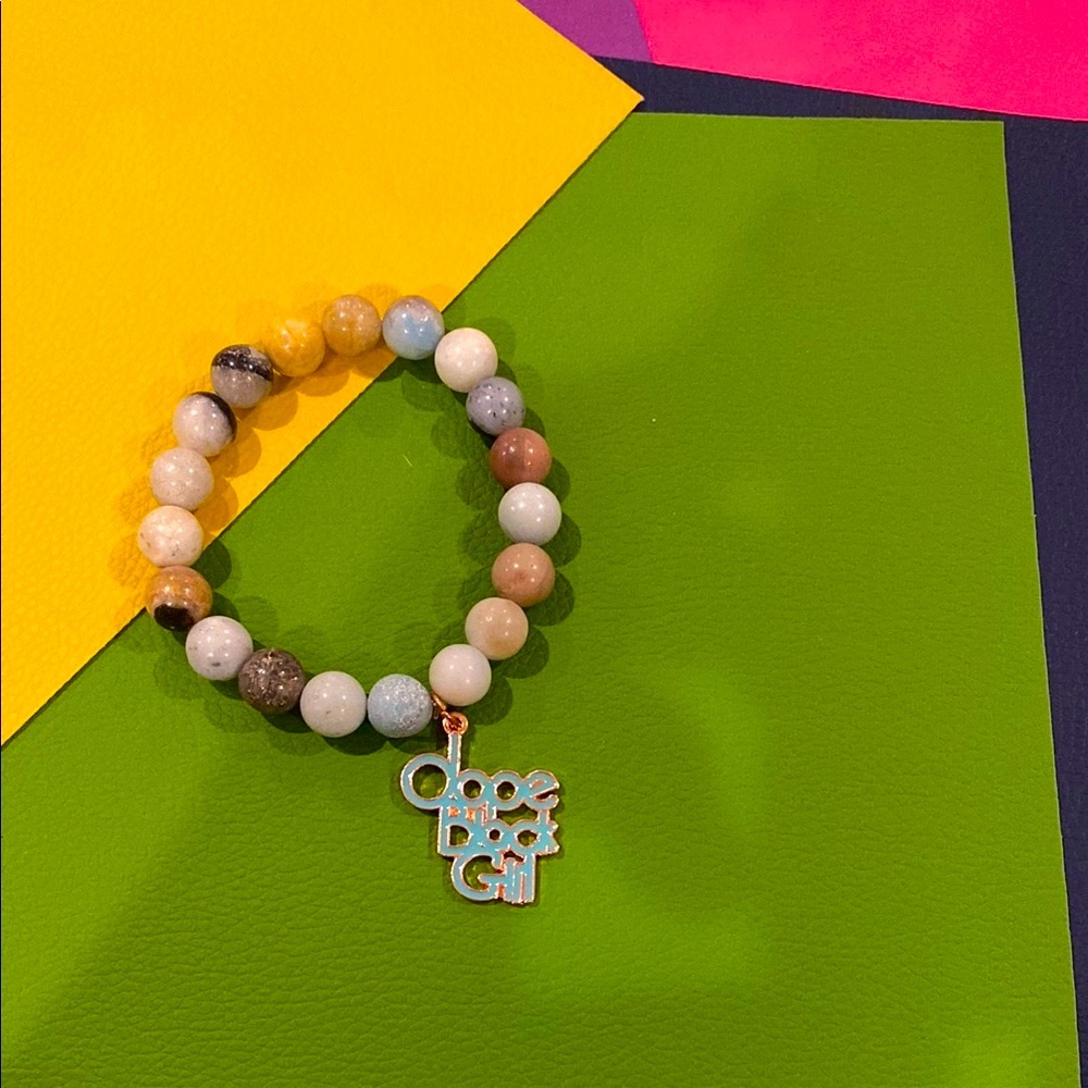 Chic Beaded Bracelet with Gold Charm